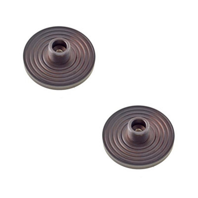 Loops 2 Pack Stylish Reeded Bases For Wall-Mounted Doorstops In Dark Bronze FinishSolid Brass from B&Q