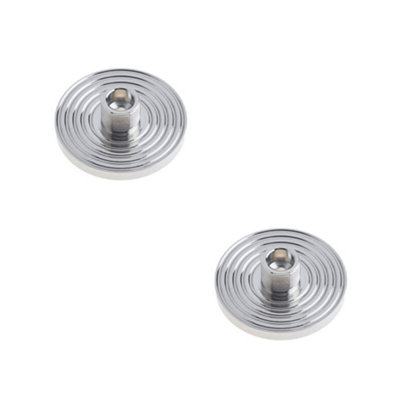 Loops 2 Pack Elegant Reeded Wall-Mounted Doorstop In Polished Nickel FinishSolid Brass from B&Q