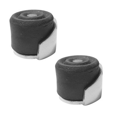 Loops 2 Pack Durable Aluminium Floor Mounted Doorstops40X30mm Satin Anodised FinishRubber Stopper Protector from B&Q