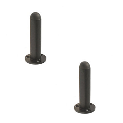 Loops 2 Pack Charming Antique Black Wall Mounted Doorstops90mmRubber Stopper Protector from B&Q