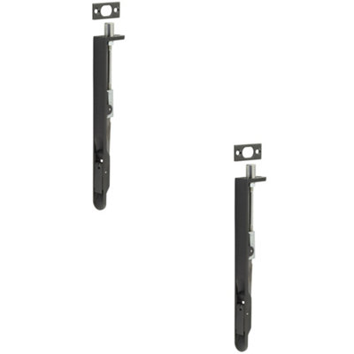 Loops 2 Pack Durable Lever Action Flushbolts In Dark Bronze Finish from B&Q