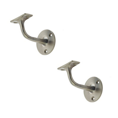 Loops 2 Pack Durable 75mm Satin Nickel Zinc Handrail Brackets For SafetyStair Bannister Holder from B&Q