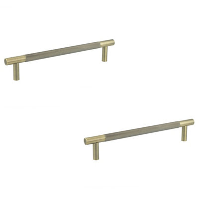 Loops 2 Pack Antique Brass Pull Handle 300mm For Doors And CabinetsDoor Handle from B&Q