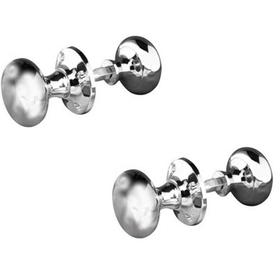 Loops 2 Pack Elegant Mushroom Rim Door Knob In Polished Chrome50mm Design from B&Q
