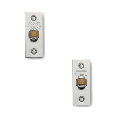 Loops 2 Pack High-Quality Adjustable Rollerbolt Catches With Brass Roller36mm Satin Nickel Finish from B&Q