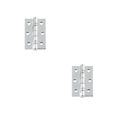 Loops 2 Pack Premium Stainless Steel Grade 7 Ball Bearing Hinge 76mm X 50mm Polished FinishDoor Hinges from B&Q
