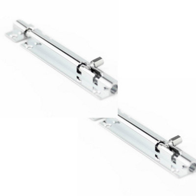 Loops 2 Pack Polished Chrome Brass Straight Barrel Bolts 102X25mm For Secure LockingDoor Bolt from B&Q