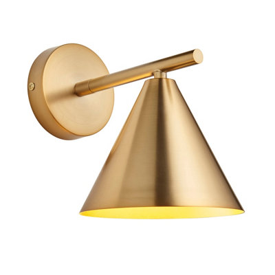 Loops Stylish Dimmable Wall Light In Warm Antique Brass For Modern Home Decor from B&Q