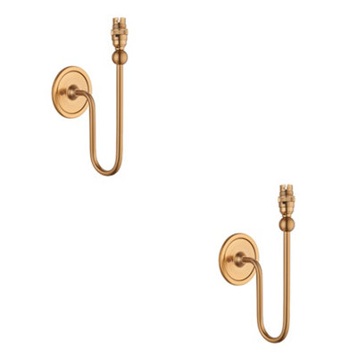 Loops Stylish Dimmable Wall Light Set In Brushed Aged Brass from B&Q