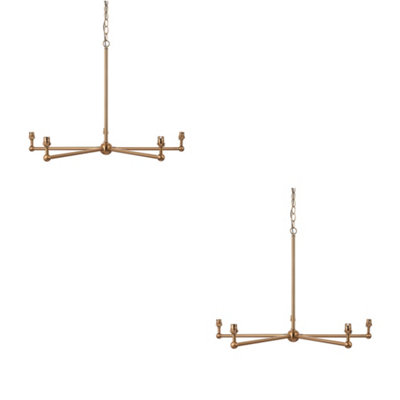 Loops Stylish 2 Pack Brushed Aged Brass Pendant Lights With B22 Holders For Home Decor from B&Q