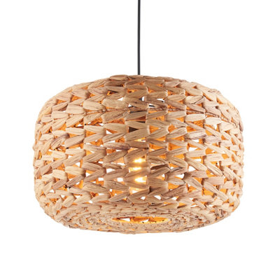 Loops Light Stylish Water Hyacinth Pendant - 10W Led Compatible Ceiling Fixture