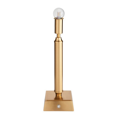 Loops Versatile Portable Touch Dimmer Table Lamp Base In Brushed Aged Brass For Elegant Home Lighting from B&Q
