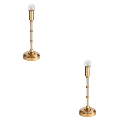Loops Brushed Aged Brass Touch Dimmer Table Lamp Base Set2 Pack Led Compatible from B&Q