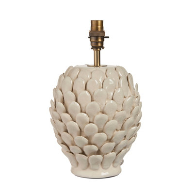 Loops Elegant Ivory Crackle Glaze Table Lamp Base With Aged Brass Finish For Home Decor from B&Q