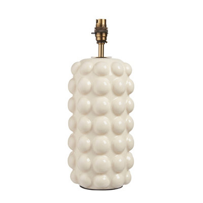 Loops Elegant White Crackle Table Lamp Base With Aged Brass Accent For Modern Interiors from B&Q