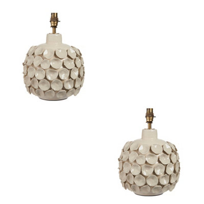 Loops Elegant Ivory Crackle Table Lamp Bases2 Pack With Aged Brass Finish from B&Q