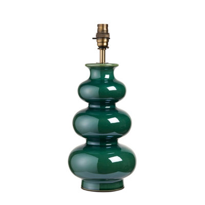 Loops Elegant Gloss Green Table Lamp Base With Aged Brass Holder For Stylish Home Decor from B&Q