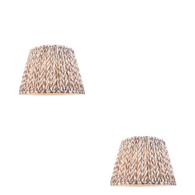 Loops Elegant 2 Pack Of Handcrafted 35Cm Tapered Cylinder Lamp Shades In Pearl Grey Fabric from B&Q