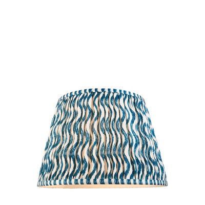 Loops Handcrafted Marlin Blue Tapered Lamp ShadeElegant Pleated Design For Home Decor from B&Q