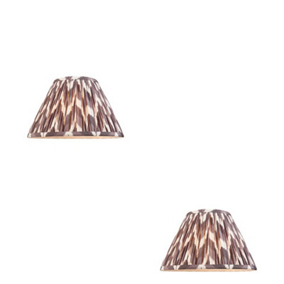 Loops Elegant Set Of 2 Handcrafted 30Cm Tapered Cylinder Lamp Shades In Pearl Grey Fabric from B&Q