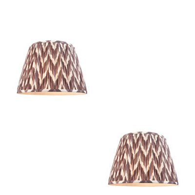 Loops Elegant Set Of 2 Handcrafted 40Cm Tapered Cylinder Lamp Shades In Pearl Grey from B&Q