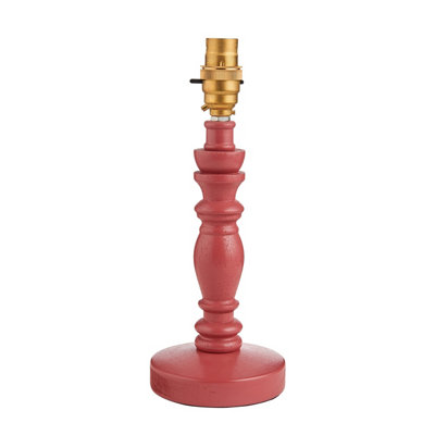 Loops Satin Pink Clay Table Lamp Base With Aged Brass AccentB22 Compatible Led from B&Q