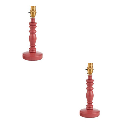 Loops Chic Satin Pink Clay Table Lamp Base Set With Aged Brass Accents from B&Q