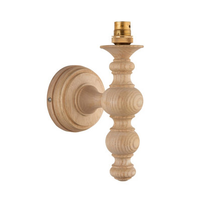 Loops Stylish Dimmable Wall Light In Natural Ash And Aged Brass Finish from B&Q