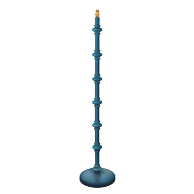 Loops Trendy 1380mm Tall Satin Marlin Blue Floor Lamp With Elegant Brass B22 Holder from B&Q