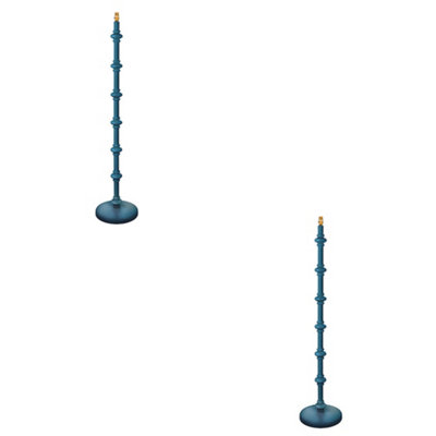 Loops Elegant Satin Marlin Blue 2 Pack Tall Floor Lamps For Stylish Home Lighting from B&Q
