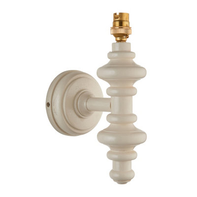Loops Stylish Dimmable Wooden Wall Light In Satin Almond White Finish For Modern Interiors from B&Q