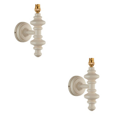 Loops Elegant 2 Pack Dimmable Satin Almond Wall LightsWooden Sconces For Modern Homes from B&Q