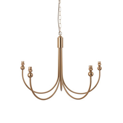 Loops Stunning 5-Light Aged Brass Ceiling Pendant Light With Adjustable Chain from B&Q
