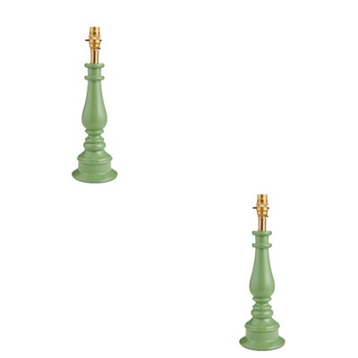 Loops Elegant Cotswold Green Table Lamp Base Set With Brass Accents from B&Q