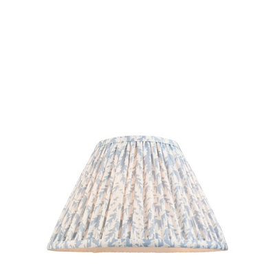 Loops Elegant Handcrafted 30Cm Tapered Cylinder Lamp Shade In Shell Bay Blue With Pleated Leaf Design from B&Q