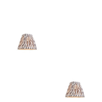 Loops Elegant Set Of 2 Handcrafted 16Cm Tapered Cylinder Lamp Shades In Pearl Grey Fabric from B&Q