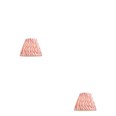 Loops Set Of 2 Coral Pink Handcrafted Tapered Lamp Shades For Stylish Home Decor from B&Q