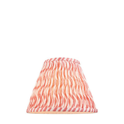 Loops Elegant Handcrafted Coral Pink Tapered Cylinder Lamp Shade25Cm Pleated Design For Home Decor from B&Q