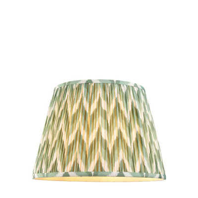 Loops Stunning 40Cm Tapered Cylinder Lamp Shade In Cotswold Green With Unique Pleated Zigzag Design from B&Q