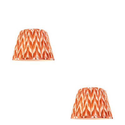 Loops Set Of 2 Handcrafted 35Cm Apricot Orange Tapered Lamp Shades from B&Q
