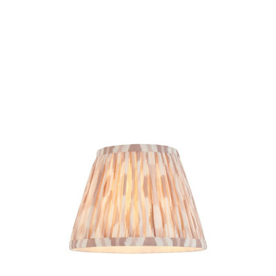 Loops Elegant Handcrafted 20Cm Tapered Cylinder Lamp Shade With Neutral Ikat Pattern from B&Q