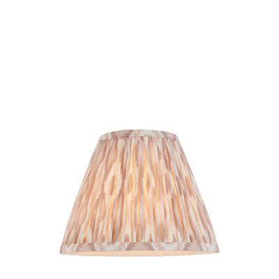 Loops 25Cm Handcrafted Tapered Cylinder Lamp Shade With Elegant Ikat Print Fabric from B&Q