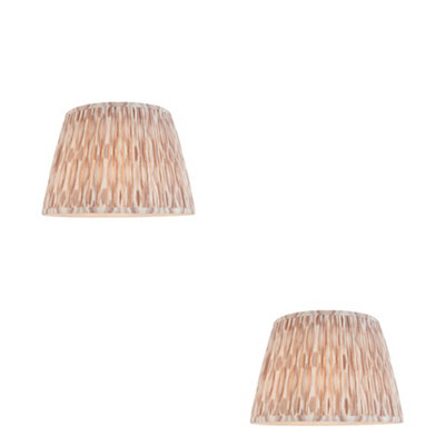 Loops Set Of 2 Elegant Handcrafted 35Cm Tapered Cylinder Lamp Shades With Ikat Print from B&Q