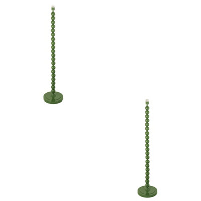 Loops Stylish Gloss Cotswold Green 2 Pack Of 1327mm Tall Floor Lamps With E27 Led Compatibility from B&Q