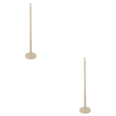 Loops Stylish 2 Pack Of Gloss Almond White 1327mm Tall Floor Lamps With E27 Led Compatibility from B&Q