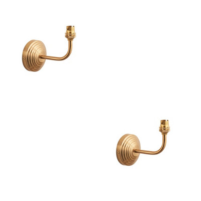 Loops Elegant 2 Pack Dimmable Wall Lights With Brushed Aged Brass Finish from B&Q