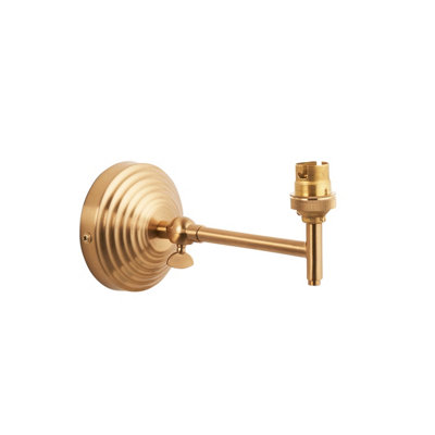 Loops Stylish Dimmable Wall Light With Adjustable Arm In Brushed Aged Brass Finish from B&Q