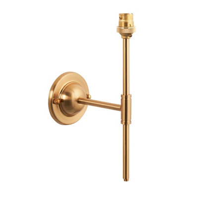 Loops Elegant Dimmable Brushed Aged Brass Wall Light With Classic T Bar Arm from B&Q