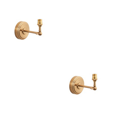Loops 2 Pack Adjustable Dimmable Wall Lights In Brushed Aged Brass Finish For Elegant Home Decor from B&Q