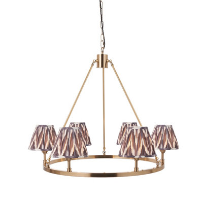 Loops Stylish Brushed Brass Pendant Light With Pearl Grey Shades from B&Q